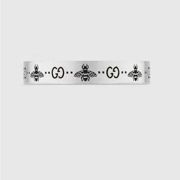 GUCCI GG AND BEE ENGRAVED THIN RING - Picture 2 of 5